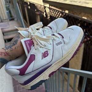 New Balance 550 Women's White and Purple Sneakers